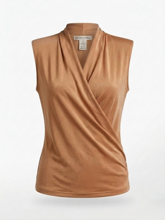 Banana Republic Tops - Banana Republic Afternoon Latte Crepe Wrap Top S Corporate Chic Minimalist Work